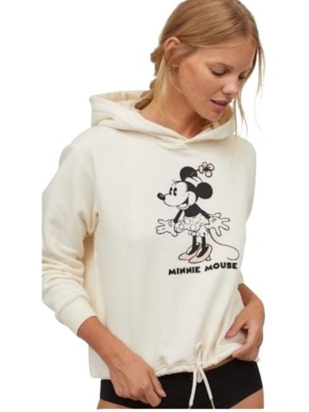 H&M Ivory Minnie Mouse Hoodie Sweater